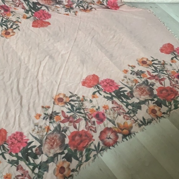 Floral pink wrap scarf blanket‎ romantic bohemian lightweight oversized - Picture 8 of 8